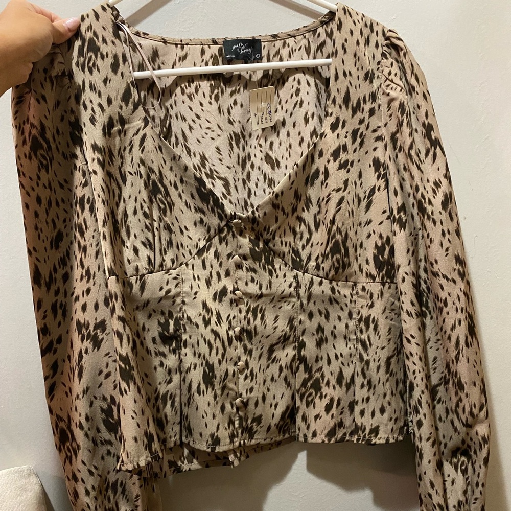 Milk & Honey Animal print blouse
